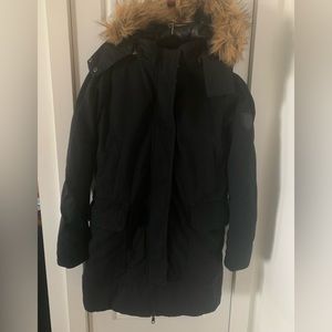Roots Winter Down Parka, size small, black